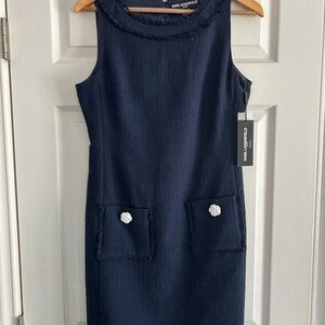 Karl Lagerfeld Blue Sleeveless Sheath Dress NWT